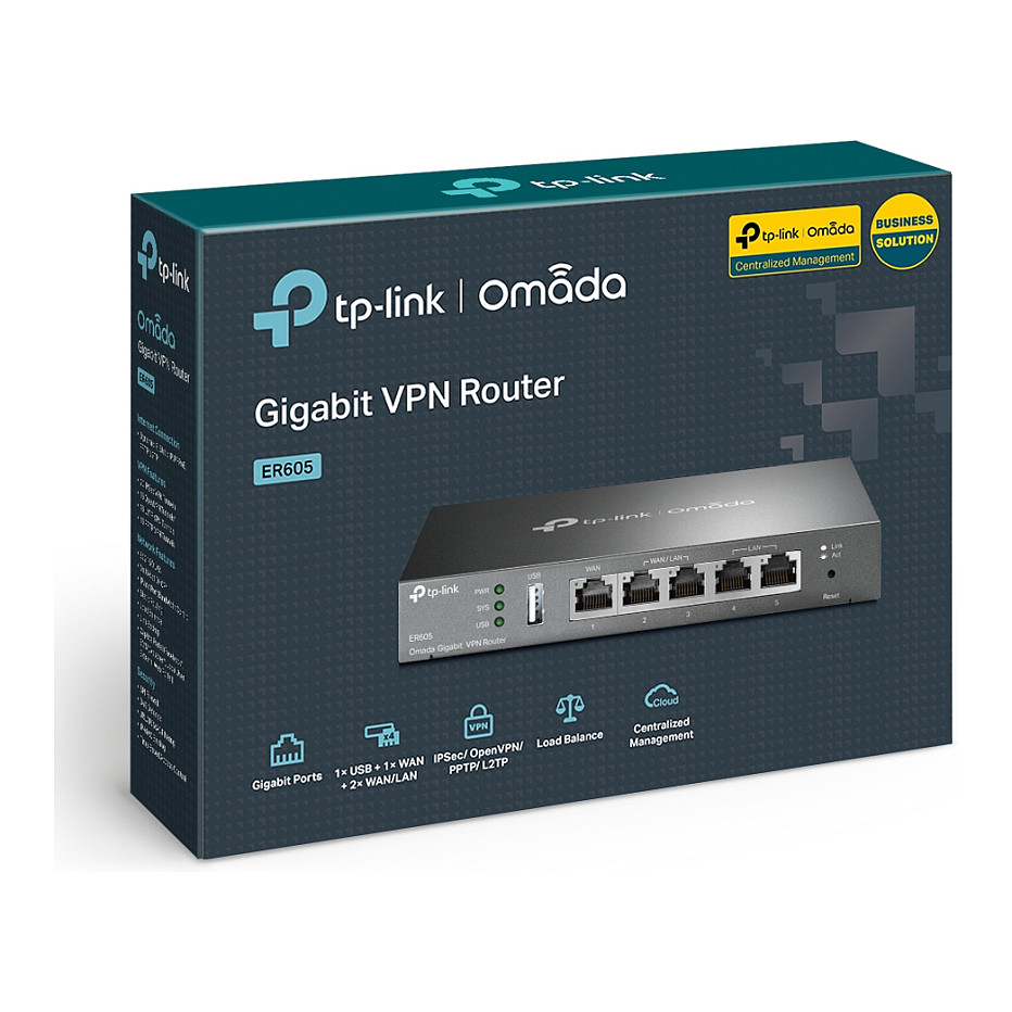 TP-Link SafeStream Gigabit širokopojasni VPN usmjerivač (Router), 1×G-WAN/1×G-LAN + 3×G-WAN/LAN-15