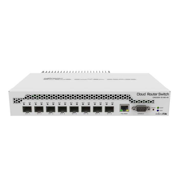 Switch Mikrotik CRS309-1G-8S+IN (Dual core 800MHz, 512MB RAM, 1×GLAN, 8×SFP+ cages)-1