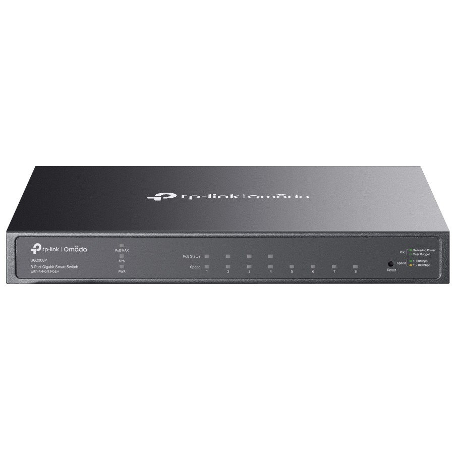 Preklopnik TP-LINK JetStream 8-port Gigabit Smart PoE+ 8×10/100/1000M RJ45 ports, 4×PoE+ ports (64W)-1