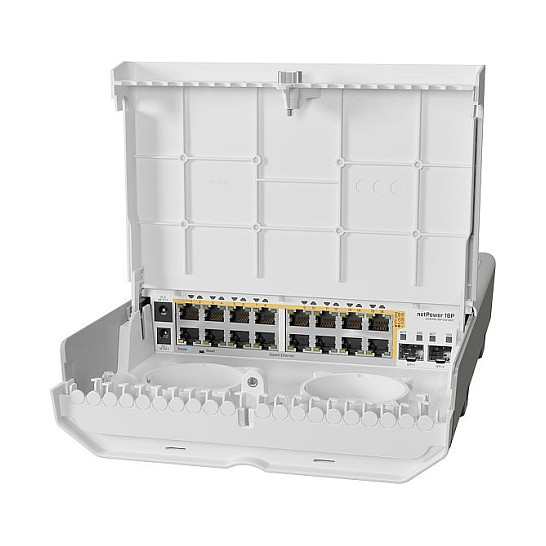 Prekidač MIKROTIK netPower 16P (16×g-lan poe-out, 2×sfp+, 800 mhz cpu, 256 mb ram)-2