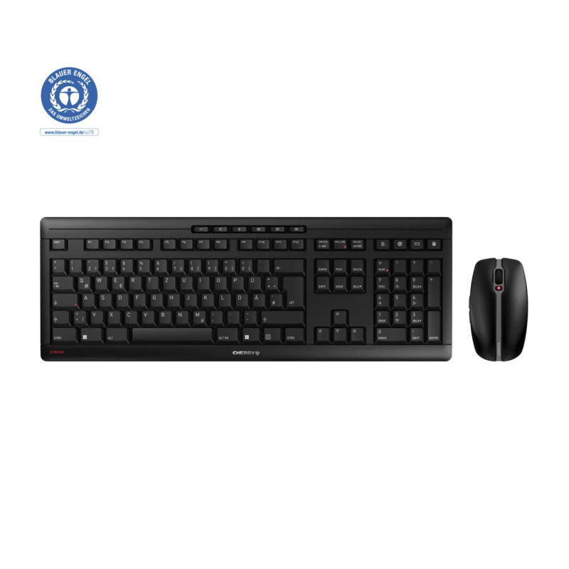 Cherry Stream Desktop Recharge tiha bežična tipkovnica + miš crna-0