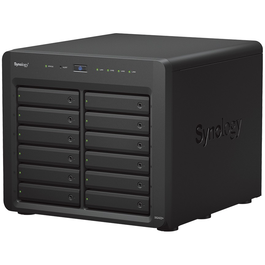 NAS server SYNOLOGY DS2422+ 12-bay, 2.5"/3.5" HDD/SSD podrška, 4GB DDR4, 4×G-LAN-3