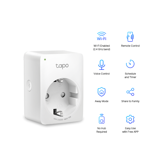 TP-Link WiFi Smart Plug (2 pack) 2.4GHz, 802.11b/g/n, BT4.2, Tapo app, Wi-Fi kontrola, Timer/Schedule postavke, Glasovna kotrola Amazon Alexa/Google Assistant-15