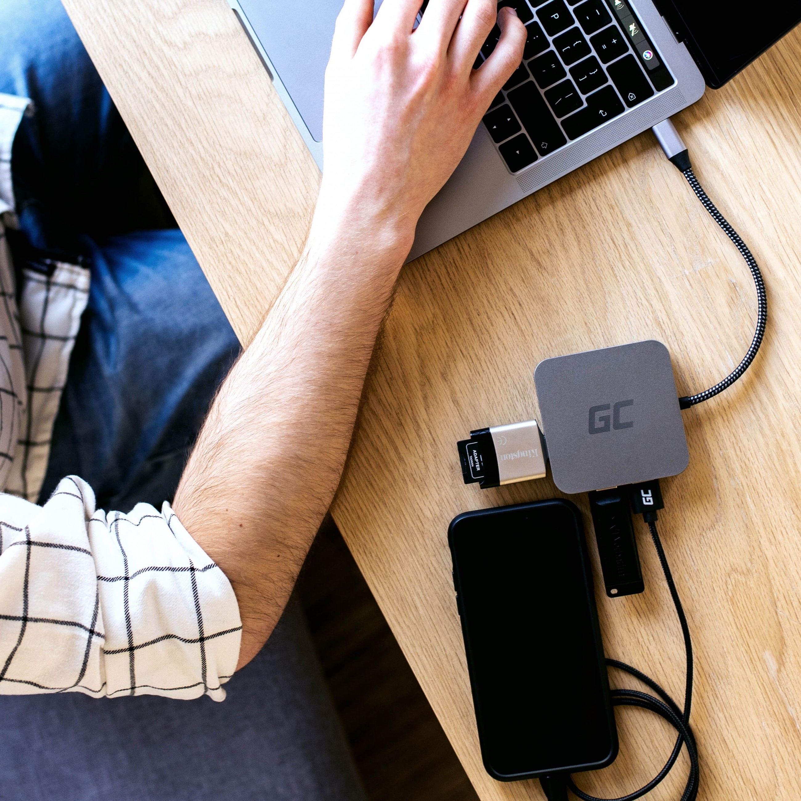 Green Cell HUB adapter 6in1 USB-C (HDMI, USB-C, 3x USB 3.0 & Ethernet) - za MacBook Pro, Dell XPS, Lenovo X1 Carbon & ostale-3