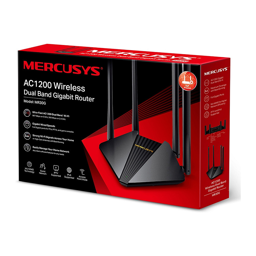 Bežični usmjerivač MERCUSYS AC1200 (Dual-Band Router) 300Mbps/867Mbps (2.4GHz/5GHz)-5