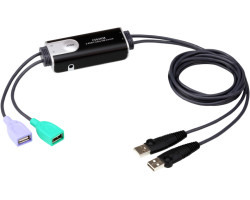 ATEN 2-port Boundless KM Switch sa kablovima (CS62KM, USB, 2x USB Type A Female, 2x USB Type A Male, 1.2 m kabel)