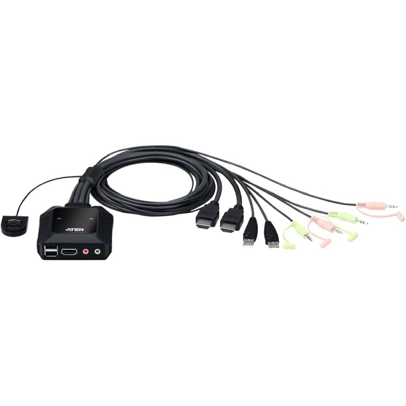 ATEN 2-port USB 4K HDMI KVM Switch sa kablovima (CS22H)-9