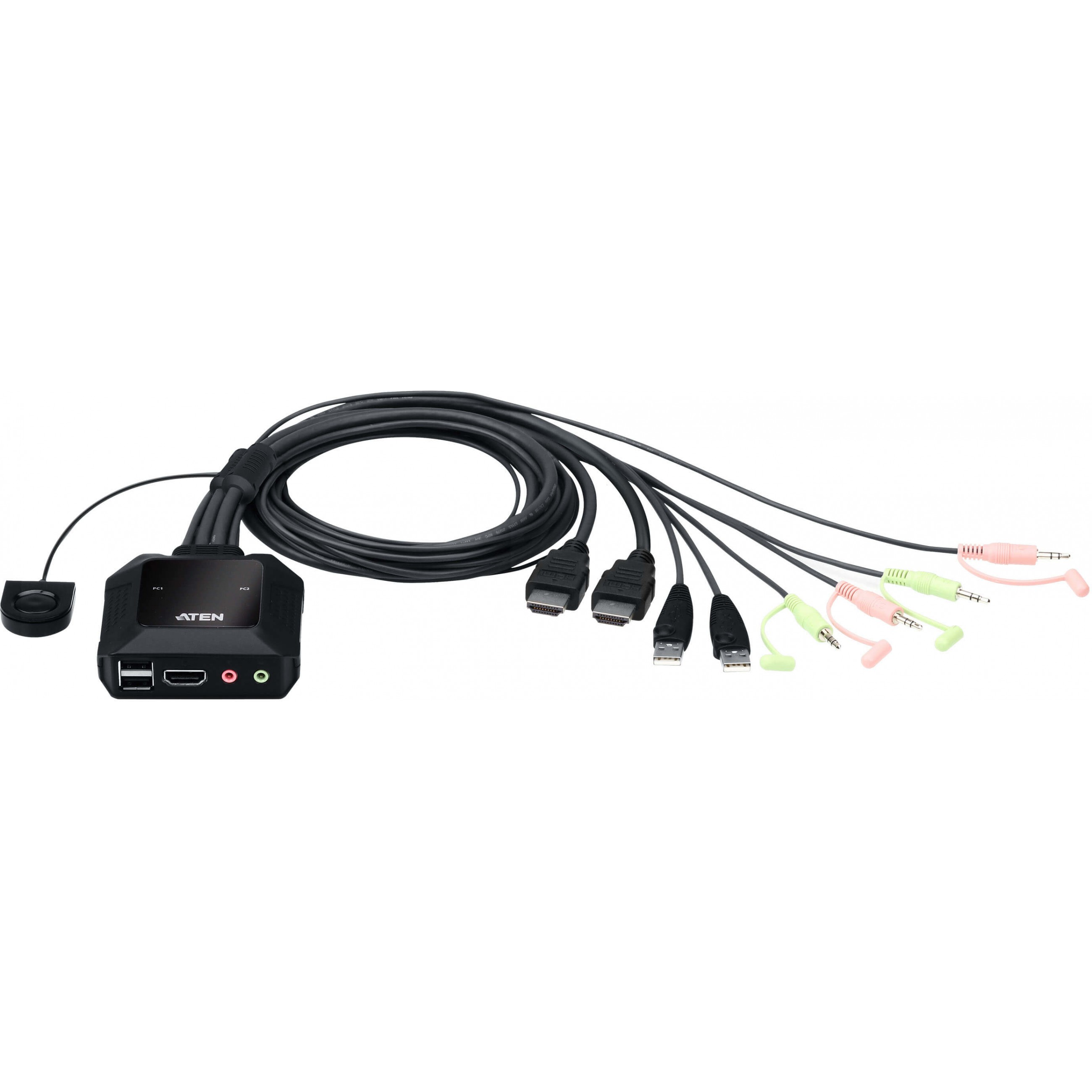 ATEN 2-port USB 4K HDMI KVM Switch sa kablovima (CS22H)-1