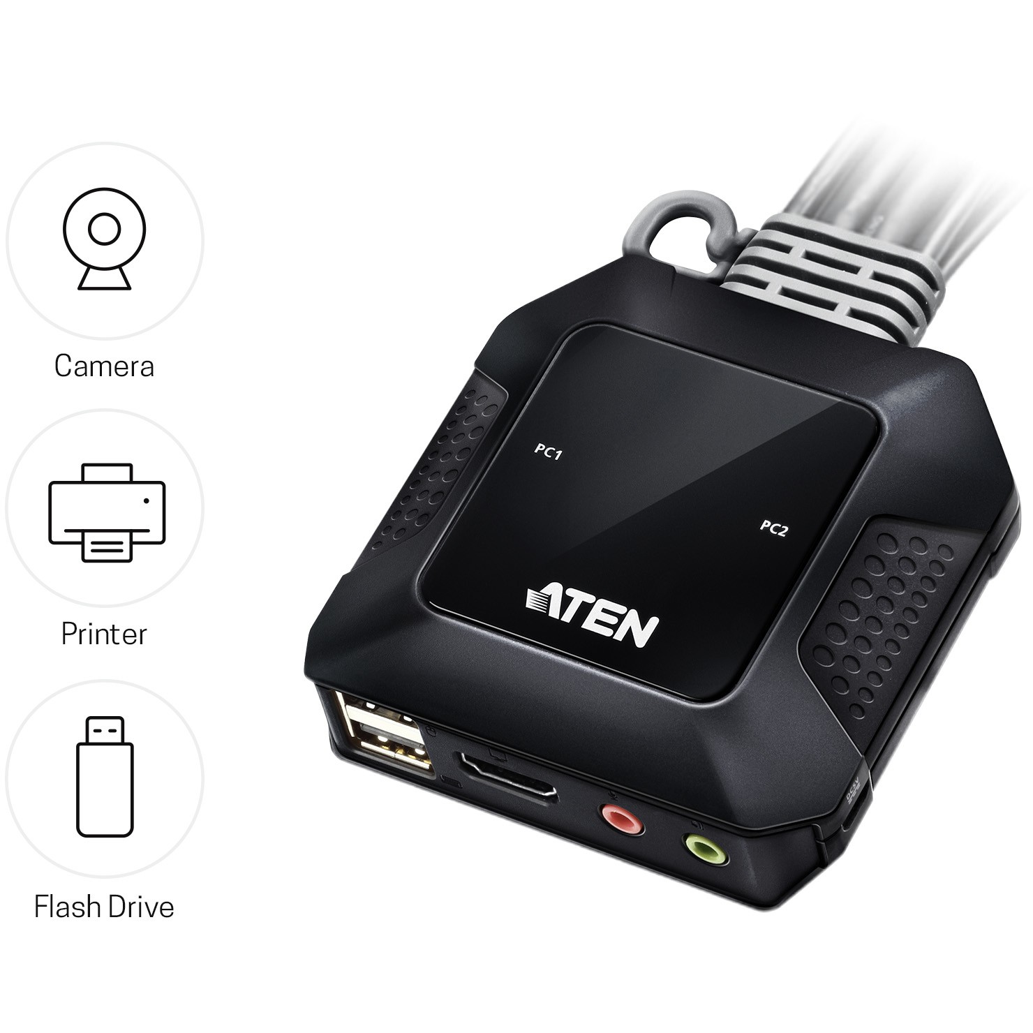 ATEN 2-port USB 4K HDMI KVM Switch sa kablovima (CS22H)-7
