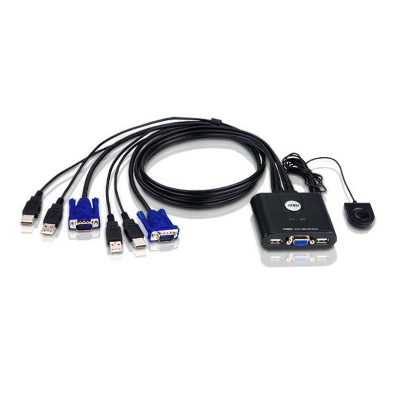 ATEN 2-port USB VGA KVM Switch sa kablovima (CS22U)-1