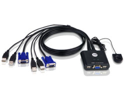 ATEN 2-port USB VGA KVM Switch sa kablovima (CS22U)-0