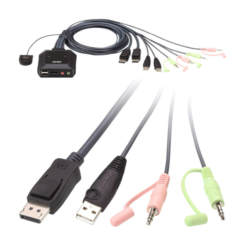 KVM prekidač ATEN CS22DP (2-port USB, DisplayPort, do 4096x2160 @ 30Hz, podrška za više platformi)-8