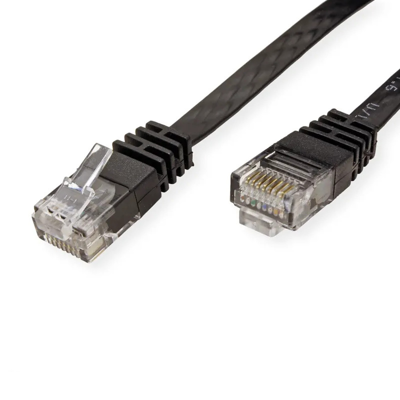 Roline VALUE UTP mrežni flat kabel Cat.6/Class E, 2.0m crni-0
