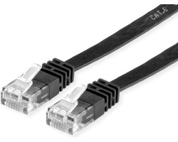 Roline VALUE UTP mrežni flat kabel Cat.6/Class E, 2.0m crni
