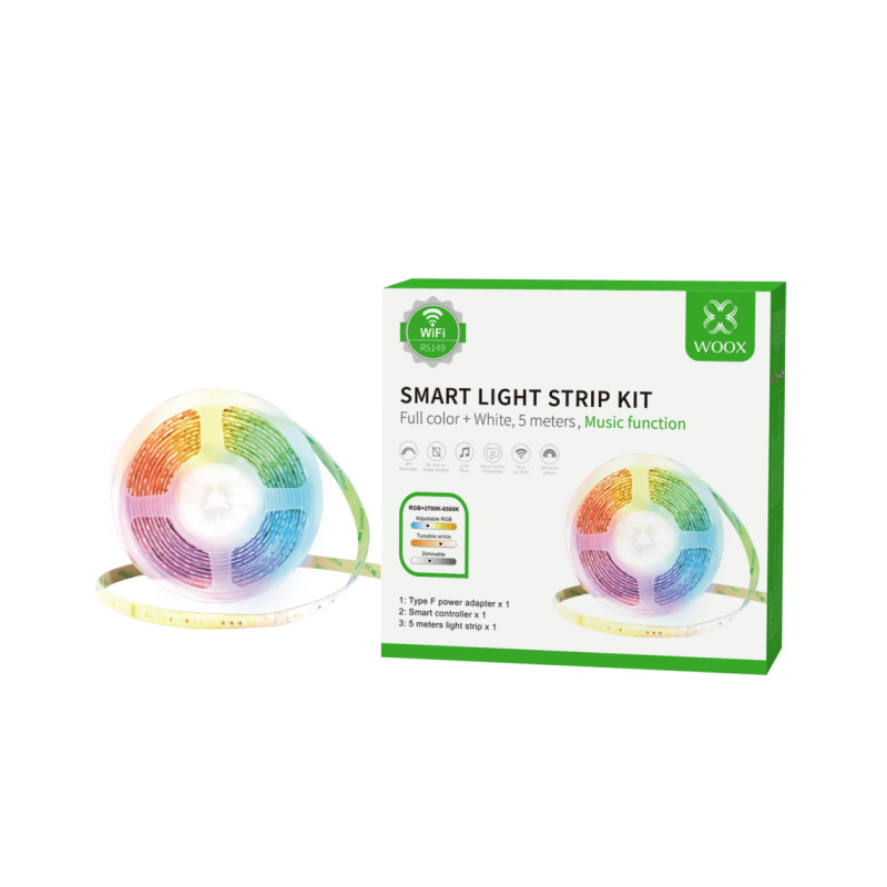 LED traka WOOX R5149 (WiFi, RGB + muzička funkcija, 5m, 24W, 3000K-6500K, vodootporna)-0