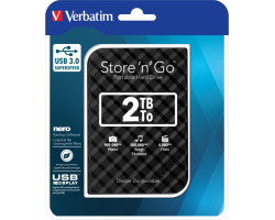 Verbatim 2.5" StorenGo 2TB vanjski HDD, USB3.0 Gen2, crni