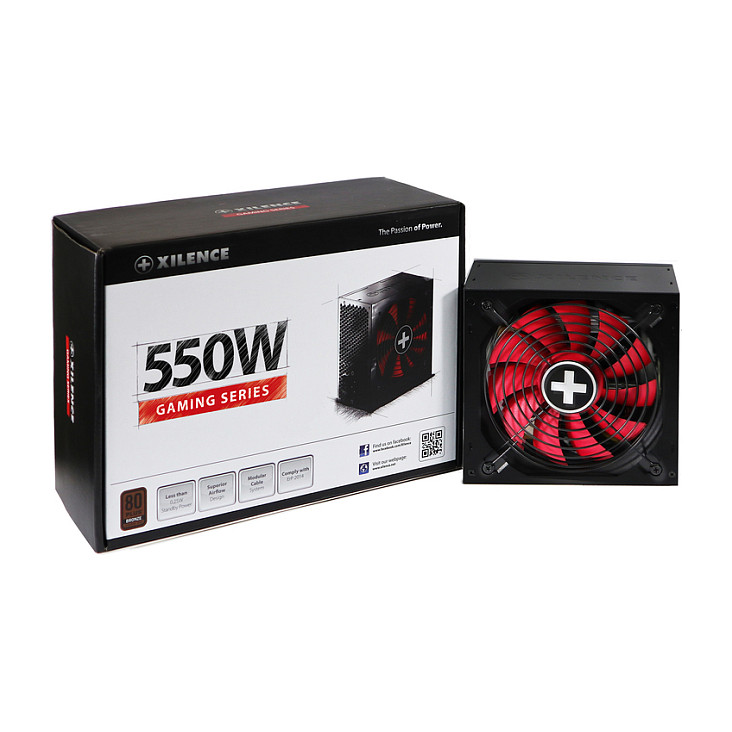 Xilence 550W Gaming, ATX 2.4 80+ BRONZE, aktivan PFC, 2×PCIe, 6×SATA, 20+4-pina, 120mm ventilator crno-3