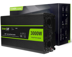 Inverter GREEN CELL 24V na 230V 3000W/6000W Pure sine wave (USB priključak, zaštita protiv prenapona, čisti sinusni val)-0