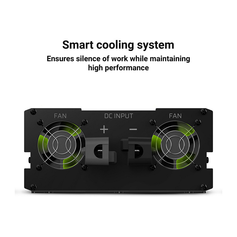 Inverter GREEN CELL 24V na 230V 3000W/6000W Pure sine wave (USB priključak, zaštita protiv prenapona, čisti sinusni val)-5