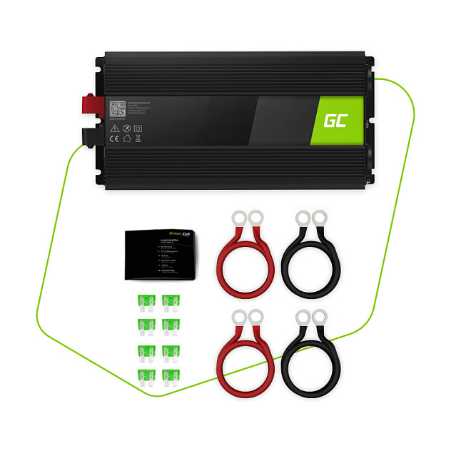 Inverter GREEN CELL 24V na 230V 3000W/6000W Pure sine wave (USB priključak, zaštita protiv prenapona, čisti sinusni val)-7