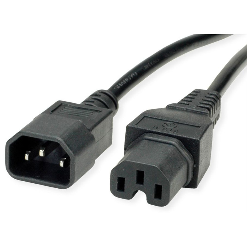 Roline VALUE naponski kabel, C14-C15 10A, 1.8m crni-0