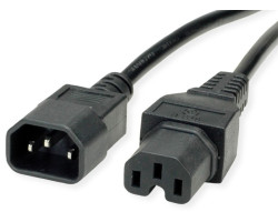Roline VALUE naponski kabel, C14-C15 10A, 1.8m crni