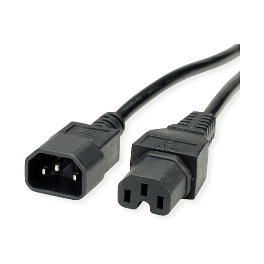 Roline VALUE naponski kabel, C14-C15 10A, 1.8m crni-1
