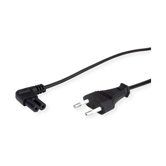 Roline VALUE naponski kabel 2-polni, IEC320 C7 kutni, 1.8m crni-1