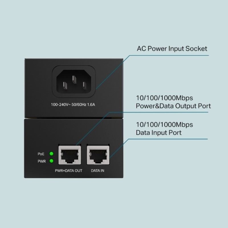 Adapter TP-LINK TL-POE170S PoE++ Injector, 1×Gbit PoE Port, 1×Gbit Non-PoE Port, 802.3at/af/bt-6