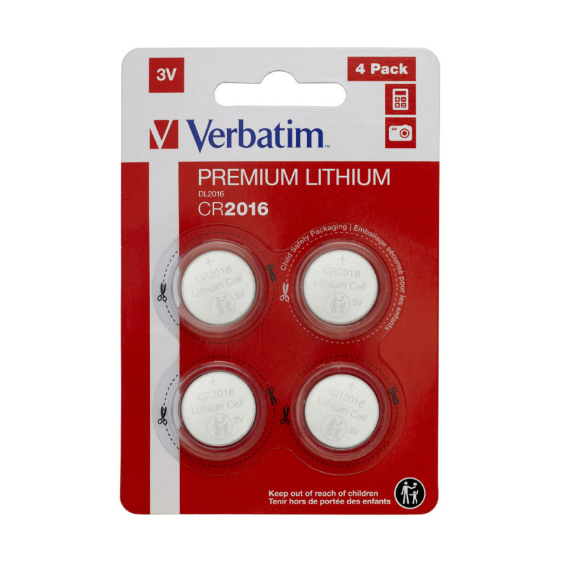 Baterije VERBATIM CR2016 Lithium, 3V (4 kom./pakiranje)-1