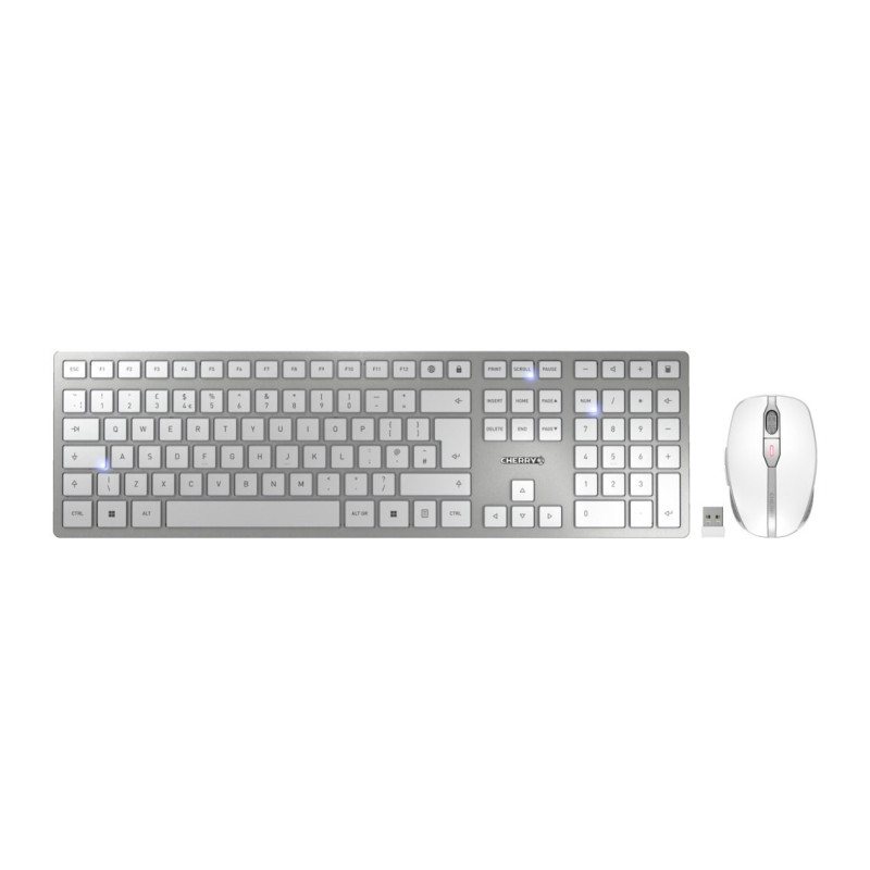 Bežični set CHERRY DW-9100 Slim (tipkovnica + miš, AES-128 enkripcija, Bluetooth, bijelo/siva) – internacionalna non HR tipkovnica-2