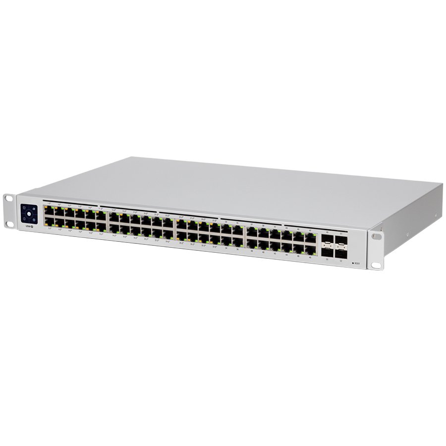 Switch UBIQUITI UniFi Managed 48-port Gigabit (32-port PoE+), 4×SFP, Touchscreen LCD, Rackmount, 195W-0