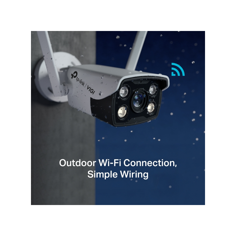 TP-Link vanjska IP Bullet Full color Wi-Fi HD kamera, 2.4G 150Mbps, 2×2 MIMO, H.265+ video, 4MP, 4mm leća, RJ45, Night Vision, detekcija pokreta, vodootporna IP66, VIGI app-3