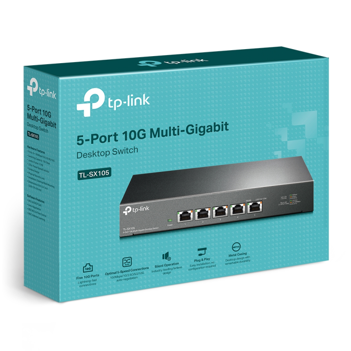 Preklopnik TP-LINK 5-Port Multi-gigabit 10G, 5×10G, desktop kučište-13