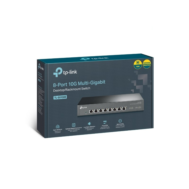 TP-Link 8-Port Multi-gigabit 10G preklopnik (Switch), 8×10G, desktop/rackmount 13" kučište-8