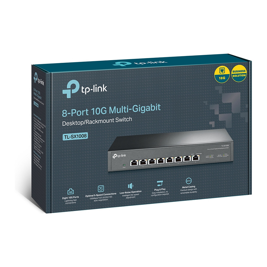 TP-Link 8-Port Multi-gigabit 10G preklopnik (Switch), 8×10G, desktop/rackmount 13" kučište-20
