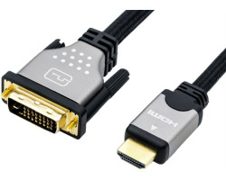 Roline DVI kabel, DVI-D (24+1) - HDMI, Dual Link, M/M, 3.0m crno/sivi