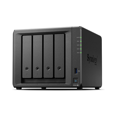 Synology DS923+ DiskStation 4-bay NAS server, 2.5"/3.5" HDD/SSD M.2 podrška, Wake on LAN/WAN, 4GB, 2×G-LAN, USB3.0/eSATA-0