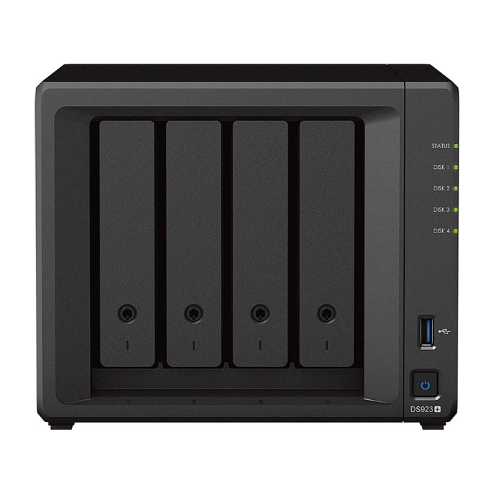 Synology DS923+ DiskStation 4-bay NAS server, 2.5"/3.5" HDD/SSD M.2 podrška, Wake on LAN/WAN, 4GB, 2×G-LAN, USB3.0/eSATA-2