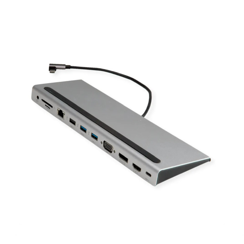 Docking Station ROLINE USB-C Multiport Docking Station (4K hdmi, dp, vga, 3× usb 3.2, 1× usb 2.0, 1× sd/micro sd čitač, 1× usb-c pd, 1× g-lan, 1× 3.5mm)-0