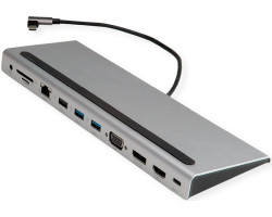 Docking Station ROLINE USB-C Multiport Docking Station (4K hdmi, dp, vga, 3× usb 3.2, 1× usb 2.0, 1× sd/micro sd čitač, 1× usb-c pd, 1× g-lan, 1× 3.5mm)-1