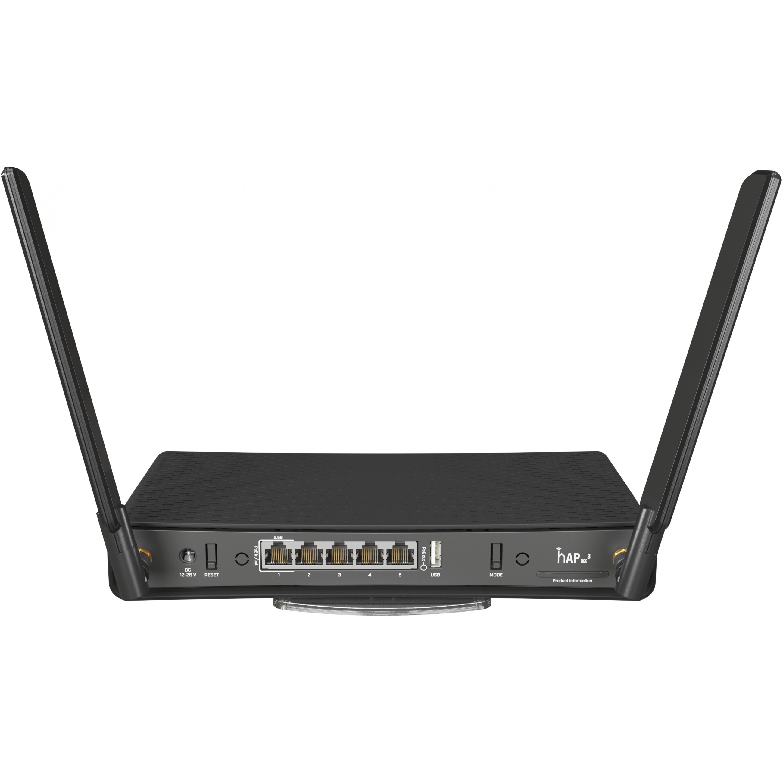 Mikrotik hAP ax3, Wi-Fi 6, C53UiG+5HPaxD2HPaxD, Quad-Core 1.8 GHz CPU, 1GB RAM, 4×Gbit/1×2.5Gbit LAN (PoE In/Out), 2.4GHz/5GHz 802.11ax, Dual Chain, RouterOS L6, desktop kućište, PSU-9