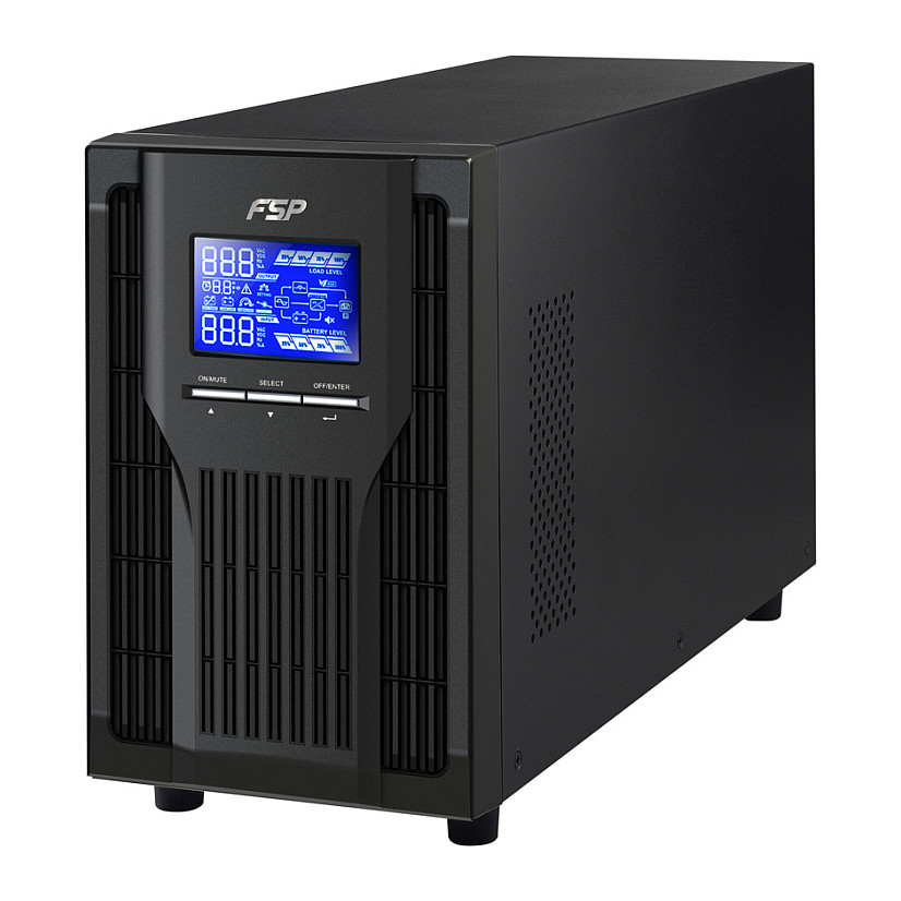 UPS FORTRON Source Champ Tower (1000VA/900W, On-line double conversion, USB, RS-232, 3×IEC, 2×9Ah, 3.5min autonomija, LCD)-1