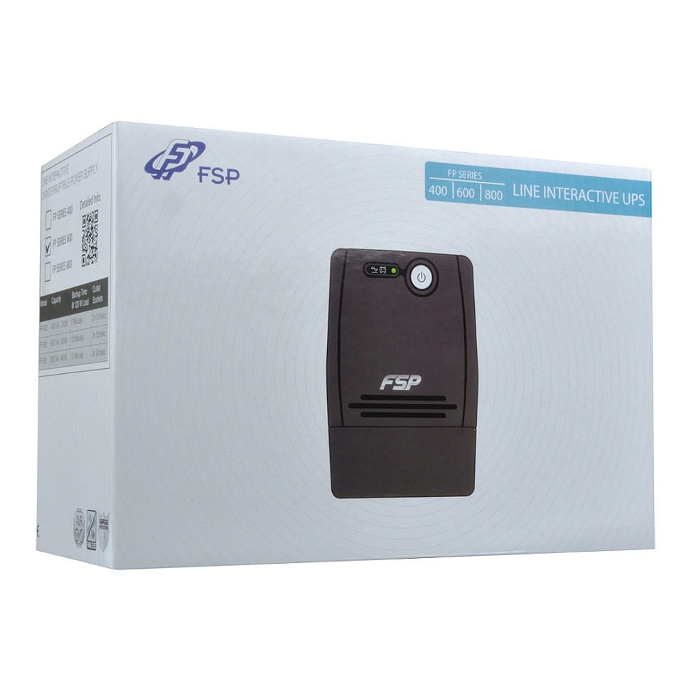 UPS FORTRON Source FP 600VA/360W (Line-interactive, 2×Schuko, 1×7Ah, 3.5min. autonomija)-3