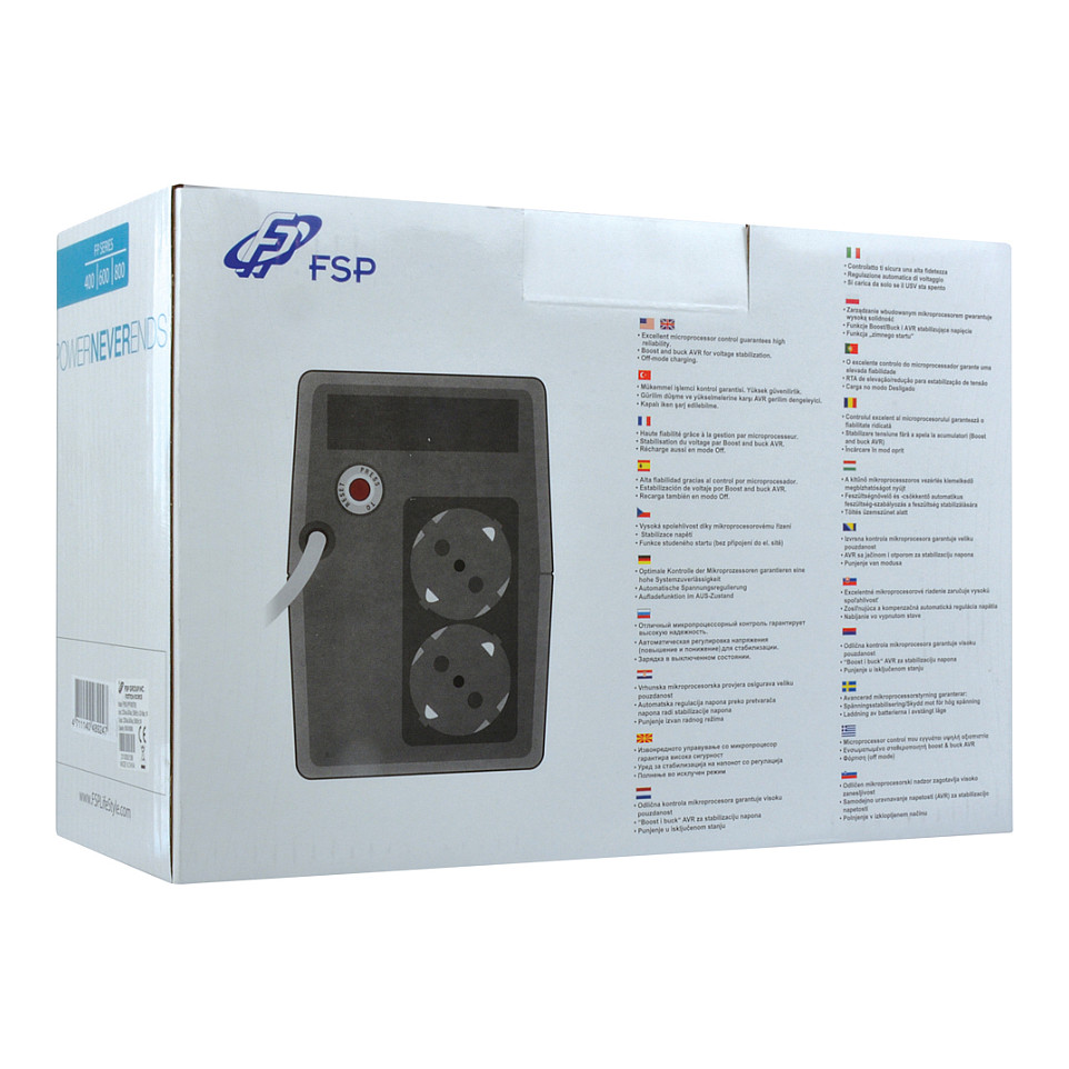 UPS FORTRON Source FP 600VA/360W (Line-interactive, 2×Schuko, 1×7Ah, 3.5min. autonomija)-5