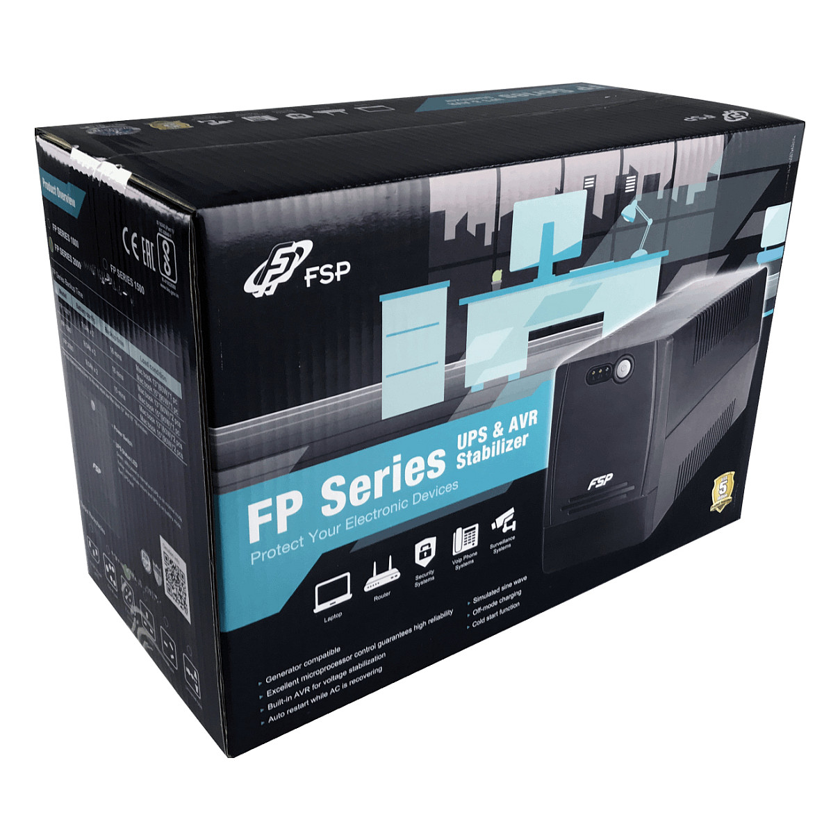 Fortron Source FP 1500VA/900W, Line-interactive, 4×Schuko, 2×9Ah, 4min.autonomija-7