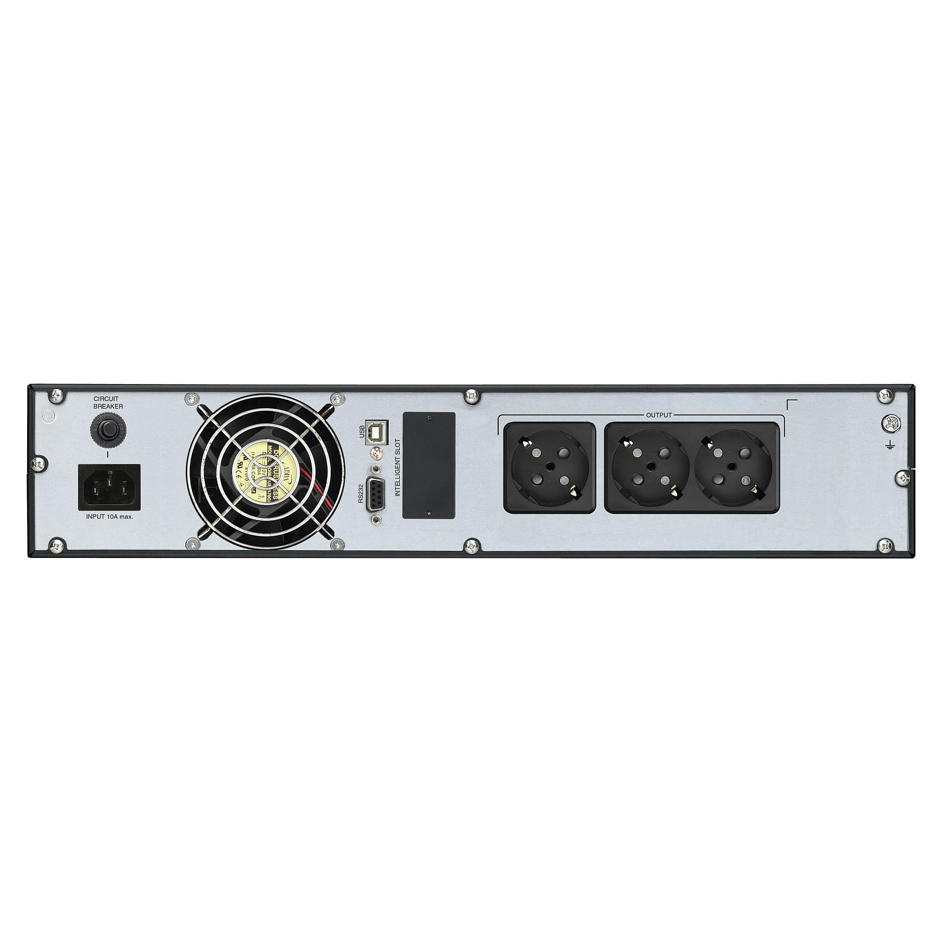 Fortron Source Champ Rack 2000VA/1800W, On-line double conversion, USB, RS-232, 3×Schuko, 4×9Ah, 3.5min autonomija, LCD-2