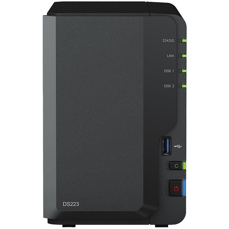 Synology DS223 DiskStation 2-bay NAS server, 2.5"/3.5" HDD/SSD podrška, Hot Swappable HDD, Wake on LAN/WAN, 2GB, 1×1GbE-0