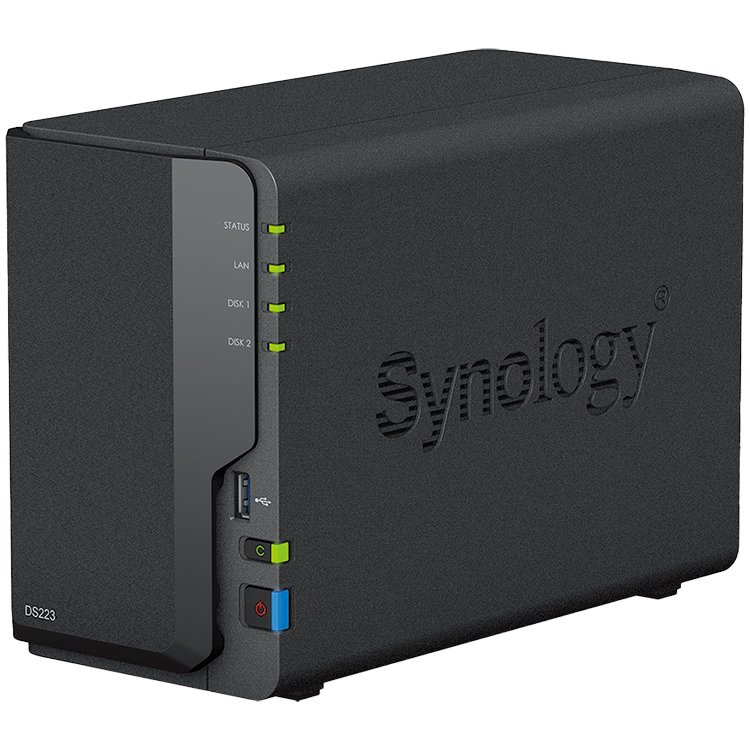 Synology DS223 DiskStation 2-bay NAS server, 2.5"/3.5" HDD/SSD podrška, Hot Swappable HDD, Wake on LAN/WAN, 2GB, 1×1GbE-2