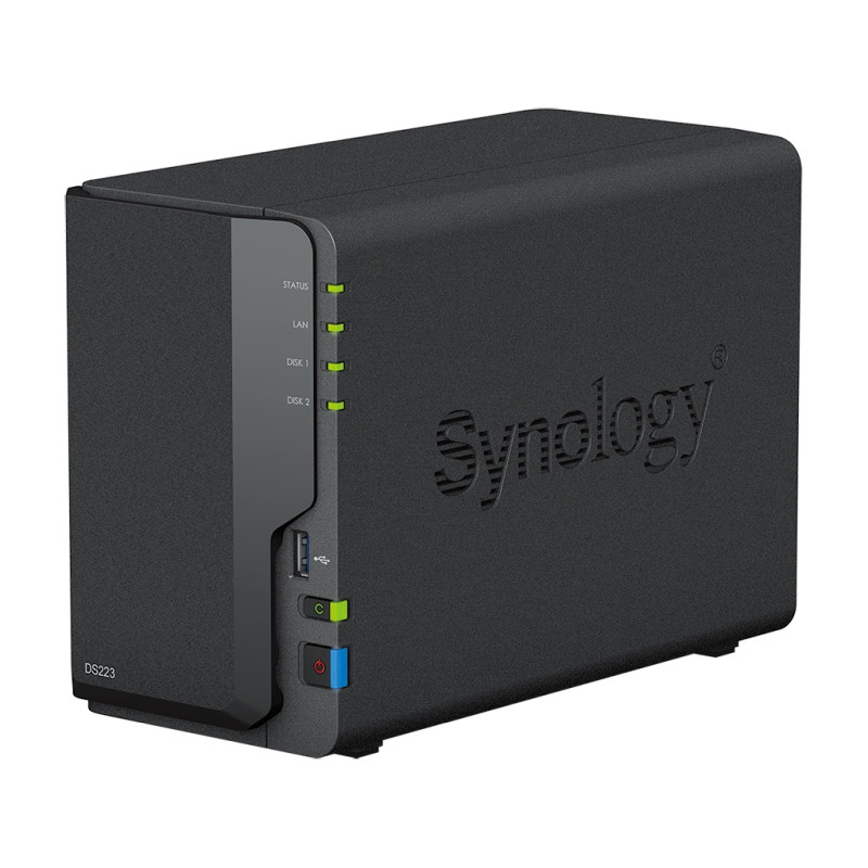Synology DS223 DiskStation 2-bay NAS server, 2.5"/3.5" HDD/SSD podrška, Hot Swappable HDD, Wake on LAN/WAN, 2GB, 1×1GbE-10